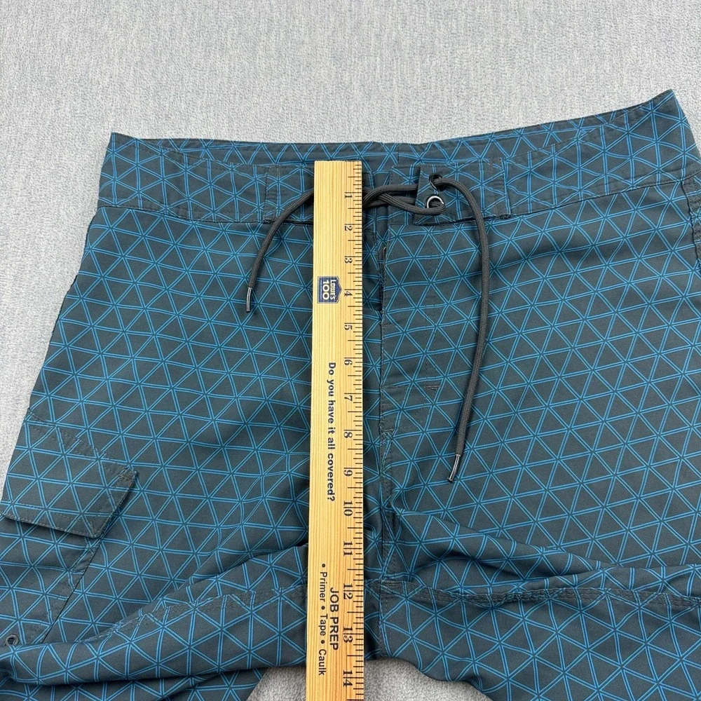 The North Face‎ Shorts Mens 34 Blue Geometric Drawstring Swim Trunks Boardshort